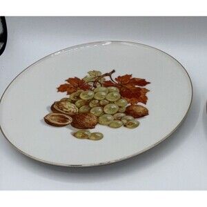 Vtg Bavaria Germany Grapes Nut Desert Plate 7 3/4” Round Replacement Preown